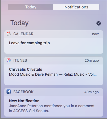 **Figure 51:** The Notifications view keeps track of all notifications you haven’t taken action on yet.