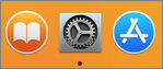 **Figure 1:** A quick way to access your Mac’s settings is to click the System Preferences “gear” icon in the Dock (center).