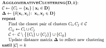 Agglomerative hierarchical clustering