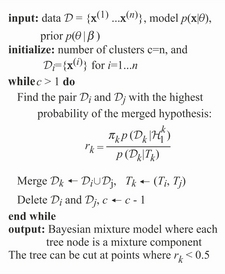 The Bayesian hierarchical clustering algorithm