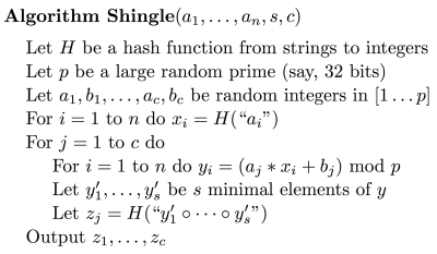Community detection and the shingling algorithm