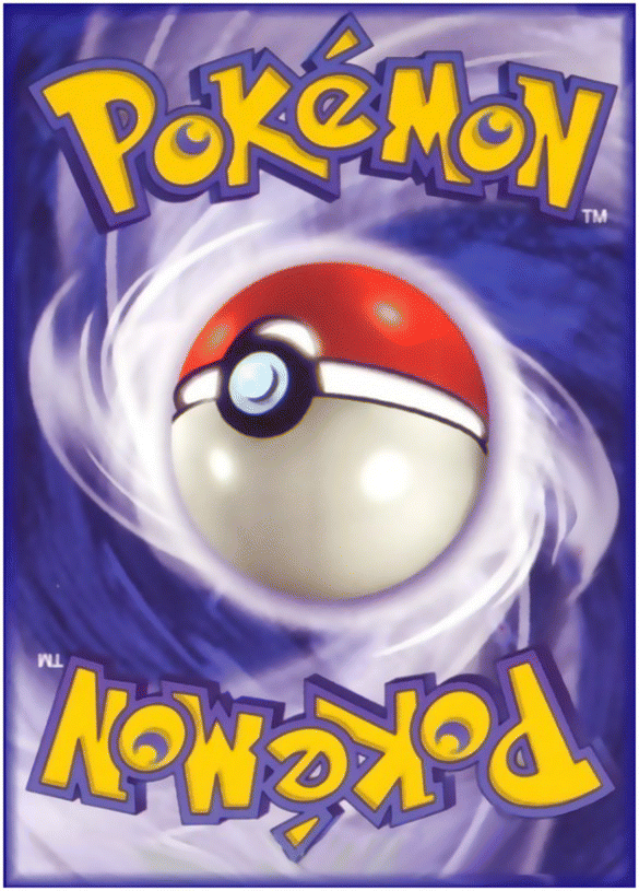 Photo of the back of a Pokémon card.