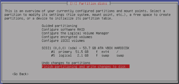 Writing changes to the disk screen.