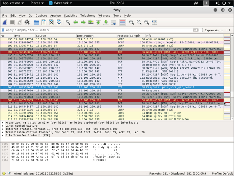 Snapshot showing Exploit attempt in Wireshark screen.