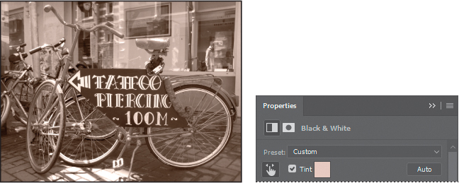 A pair of screenshots show how to colorize the entire photo with a single hue.