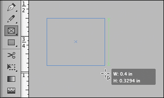 A screenshot shows the "Rectangle Frame tool" being used to create a rectangular graphics.
