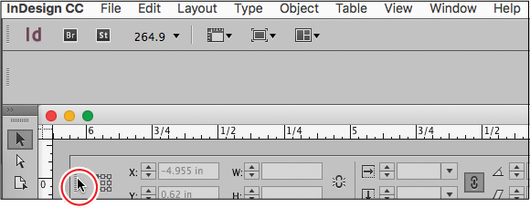 A screenshot of InDesign CC shows the "Control panel" being dragged by the vertical dotted bar at the left.