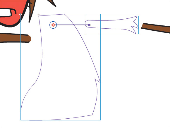 The outline of the previously selected part of monkey