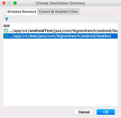 Screenshot shows Choose Destination Directory Window.