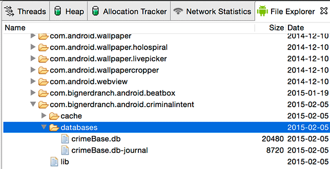 Screenshot shows database in File Explorer.