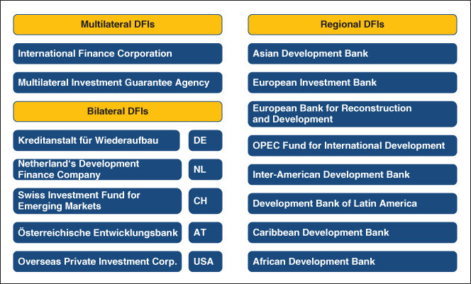 Depiction of Selected Development Finance Institutions (DFIs).