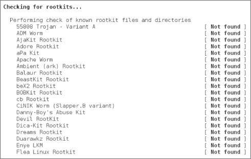 List of some of the rootkits that Rootkit Hunter searches for.