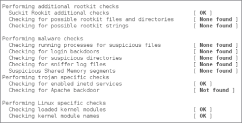 Example of a Rootkit Hunter search.