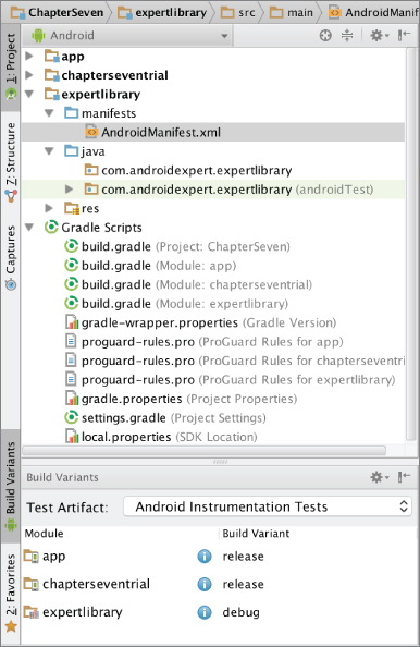 Screenshot of Android Library module.