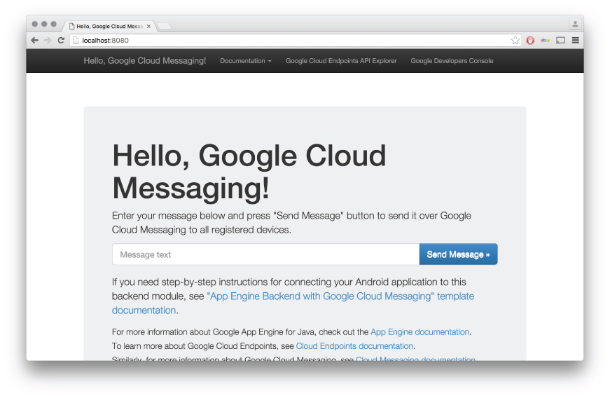 Google Cloud module launch from browser window.