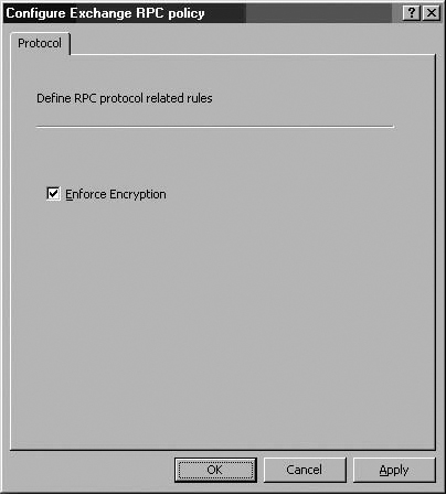 The Configure Exchange RPC Policy Dialog Box