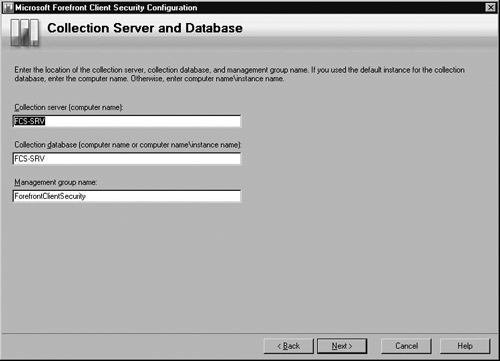 Collection Server and Database