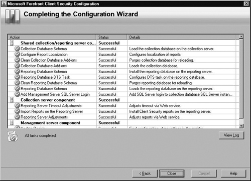 Completing the Configuration Wizard