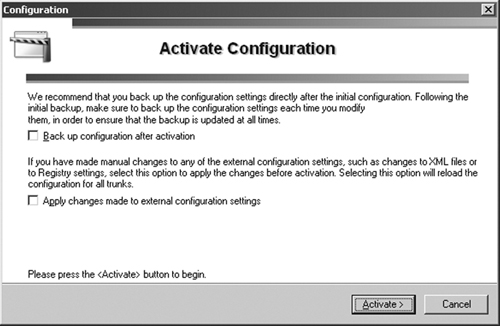Activate Configuration