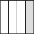 Three schematics illustrating 1/5 x 1 square, 1/5 x 3 squares, and 2/5 x 2 squares, respectively.