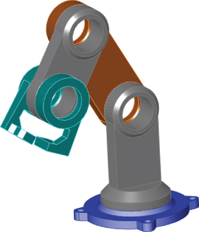 A 3D robot arm assembly.