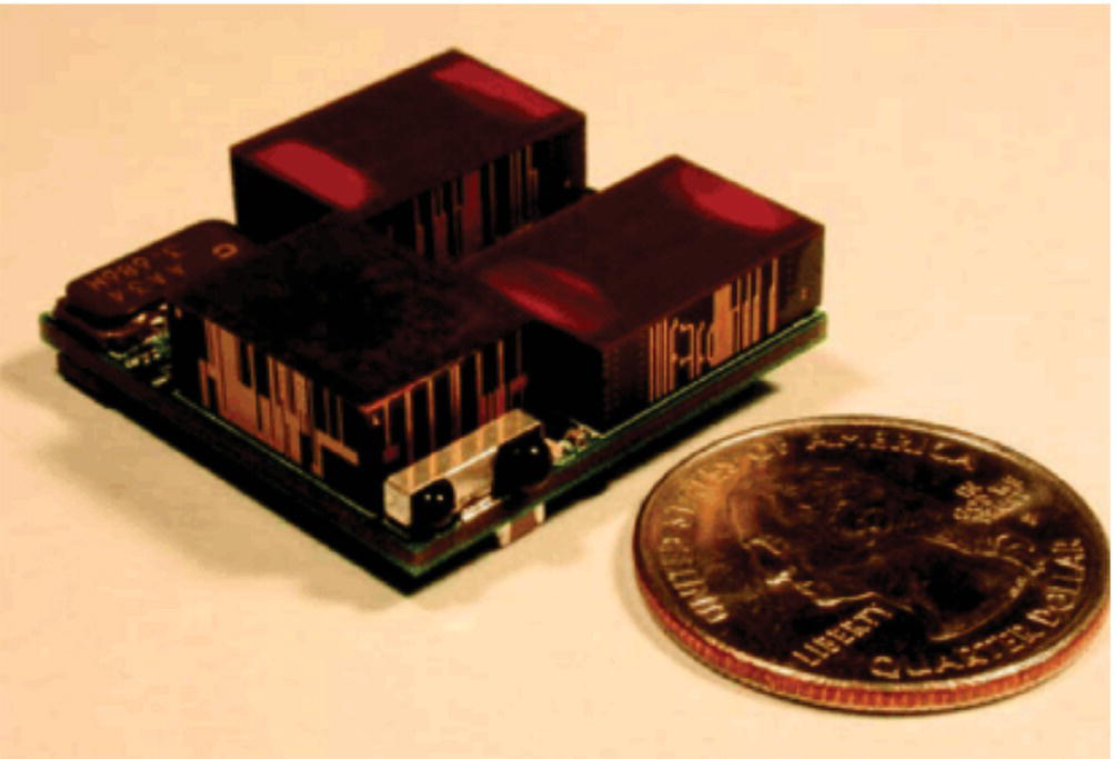 3D structure of stacked NEO‐wafers and a quarter dollar coin.
