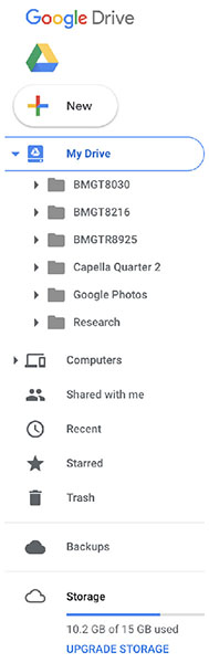 The figure shows a portion of the interface from Google Drive.