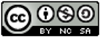 Screen capture of Creative Commons License Icon with an outline of a person encircled and the words BY below; and a dollar sign crossed and marked NC; and an arrow pointing to its tail marked SA.