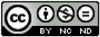 Screen capture of Creative Commons License Icon with an outline of a person encircled and the words BY below; and a dollar sign crossed and marked NC; and an equal sign marked ND.
