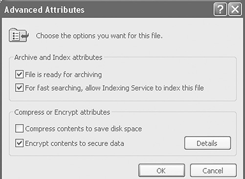 A screenshot of the Advanced Attributes window is shown.