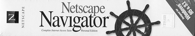  A photograph of the browser window of Netscape Navigator is shown.