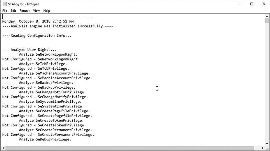 A screenshot shows a notepad displaying the execution results ofSCALog.log commands.