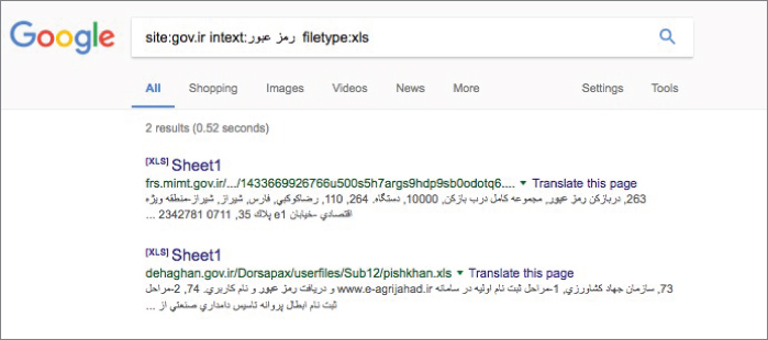 Screenshot of a Google page displaying multilingual Google searches for a particular website.