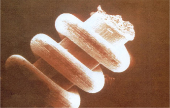 Figure shows image of nano coil-shaped artifact found in Ural Mountains in 1991 during geological research.