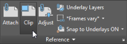 Insert tab’s Reference panel with a cursor pointing to the highlighted Clip tool icon.
