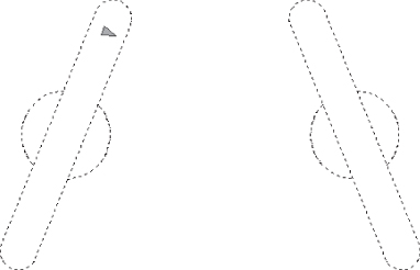 2 Illustrations displaying 2 parallel lines connected by 2 arcs in opposite directions. The left figure has arrowhead at the upper portion.