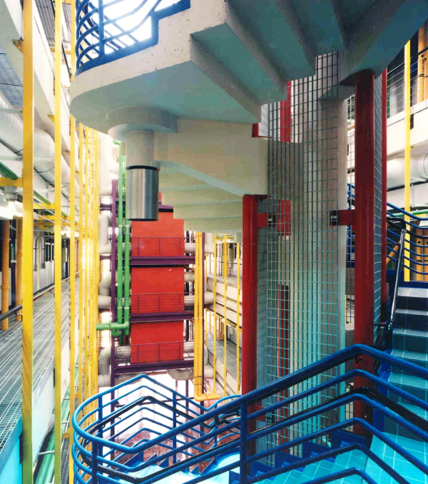 Photograph depicting the design of the atrium built at the Georgia Tech MARC.