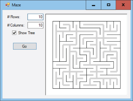 Illustration of a program that used this technique to create a maze.