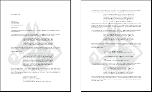 Illustration of two pages of a letter in which the paper has been watermarked.