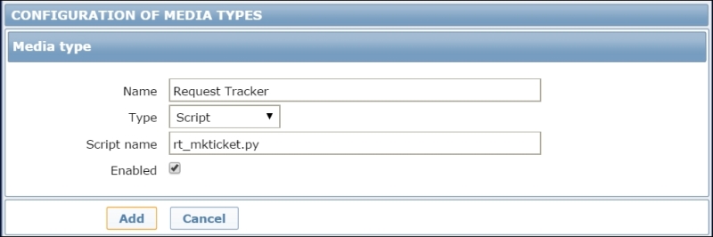 Setting up Zabbix to integrate with Request Tracker