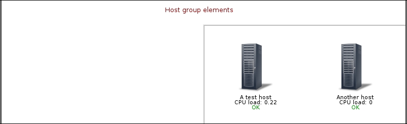 Displaying host group elements