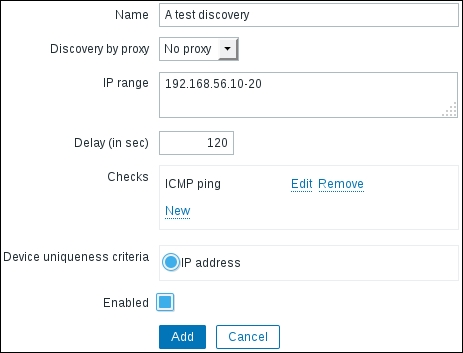 Configuring a discovery rule