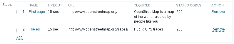 Creating a web-monitoring scenario