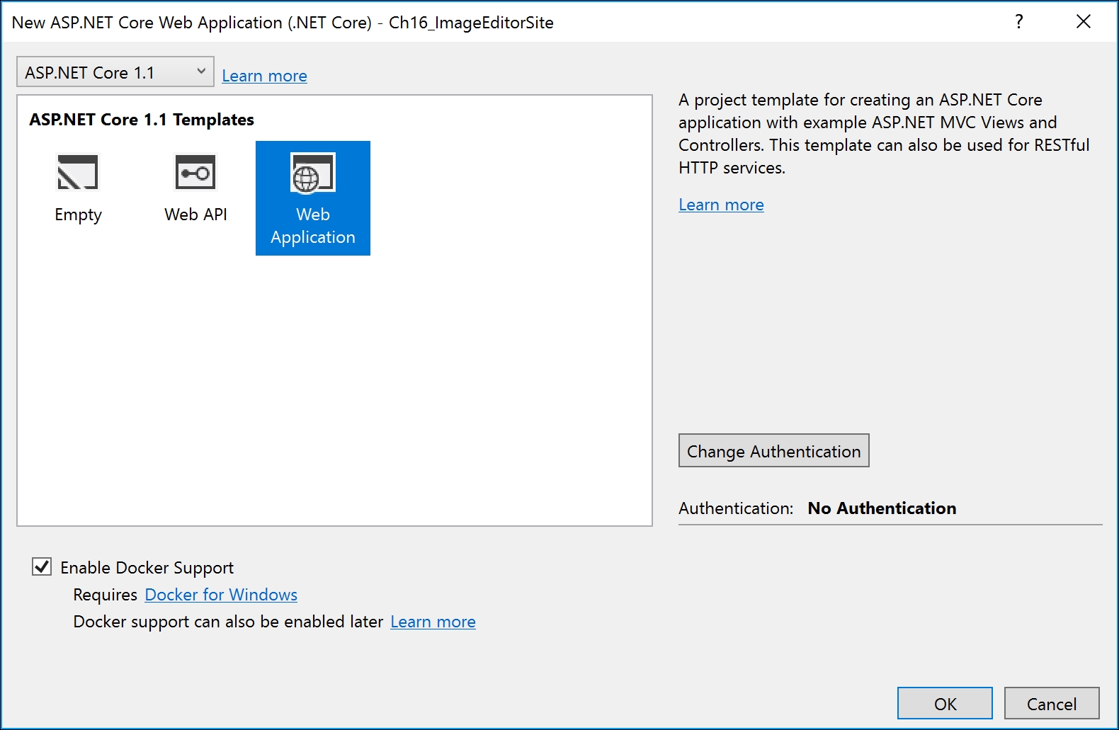 Creating an ASP.NET Core MVC web application to publish