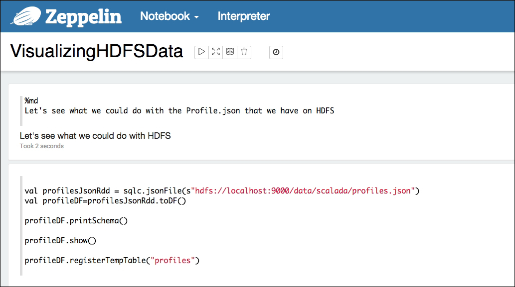 Visualizing data on HDFS – parameterizing inputs