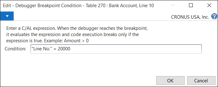 Conditional breakpoint