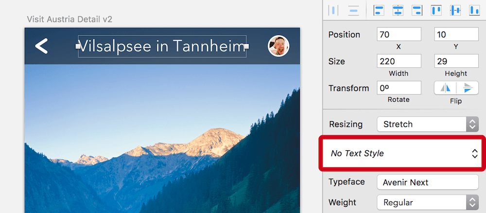 Create a new text style with the respective drop-down in the inspector.