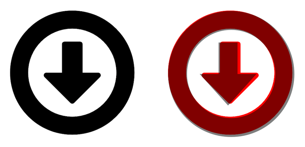 Left: The original icon. Right: The original icon, overlaid with our replica. 