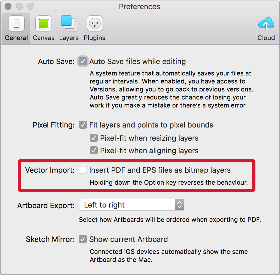 Set Insert PDF and EPS files as bitmap layers in the Preferences to keep Sketch from screwing them up.