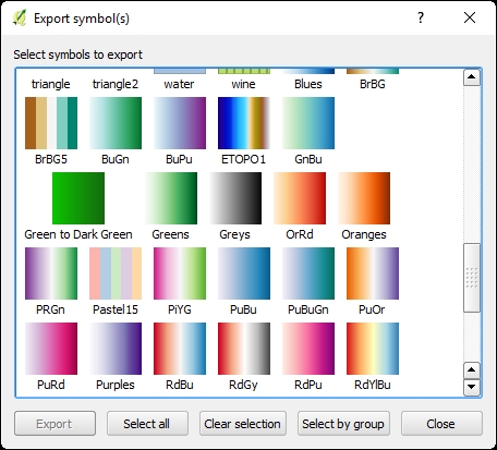 Exporting a color ramp